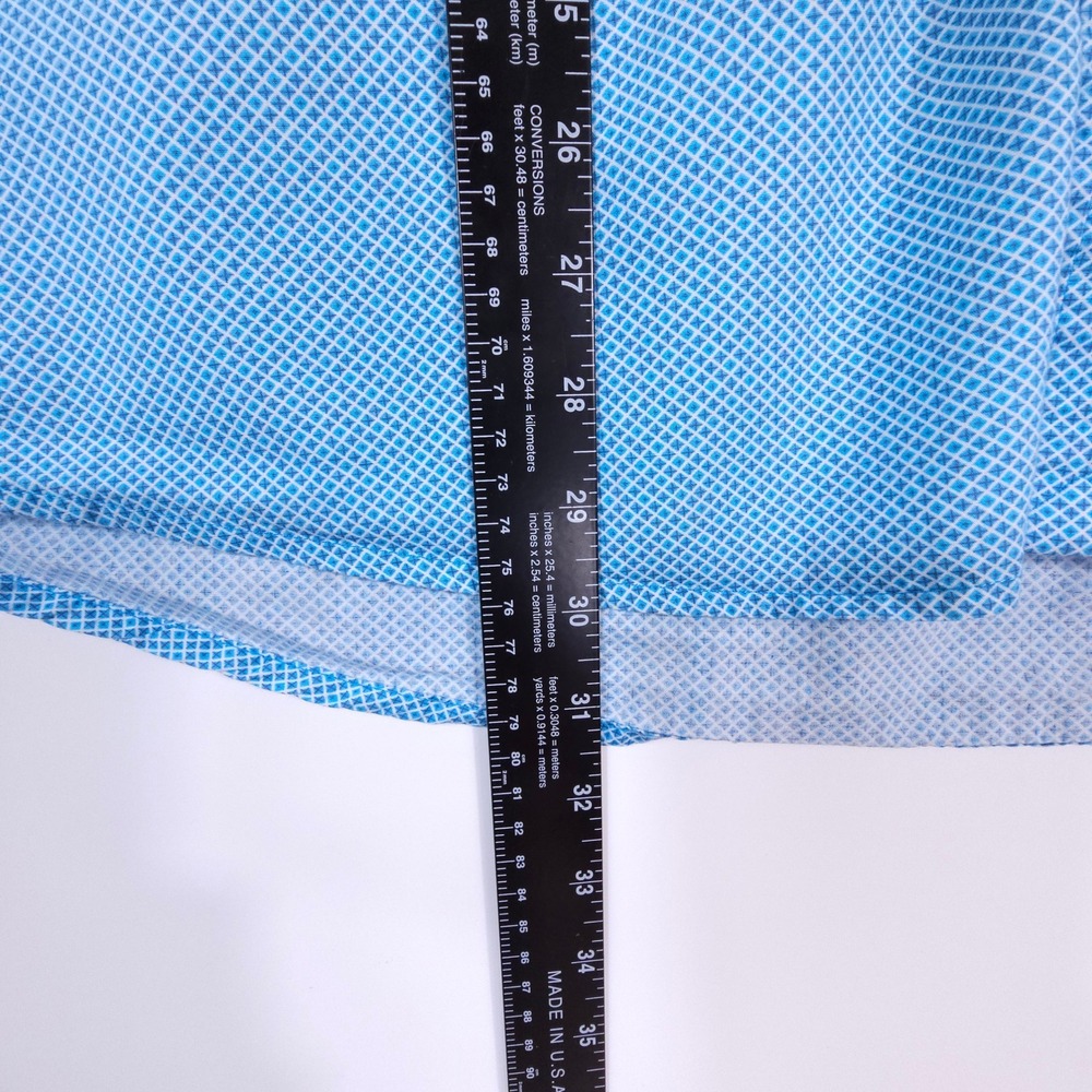 Southern Marsh Shirt Mens XL Blue White Geometric Short Sleeve Button‎ Down Prep - Picture 6 of 7